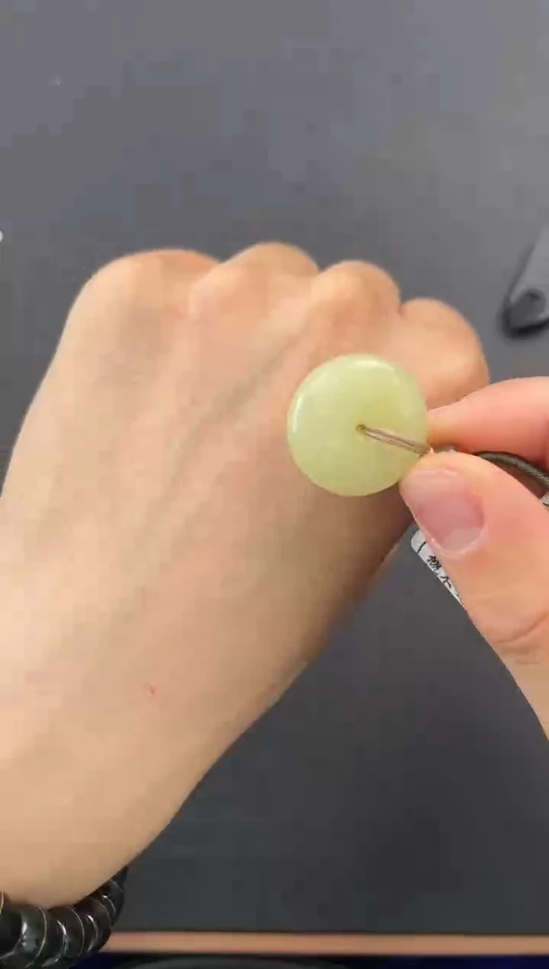 未镶嵌手串和田玉致*✨若羌黄口平安扣微色差