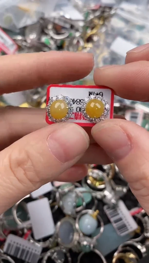 银S925镶嵌戒指翡翠999           3