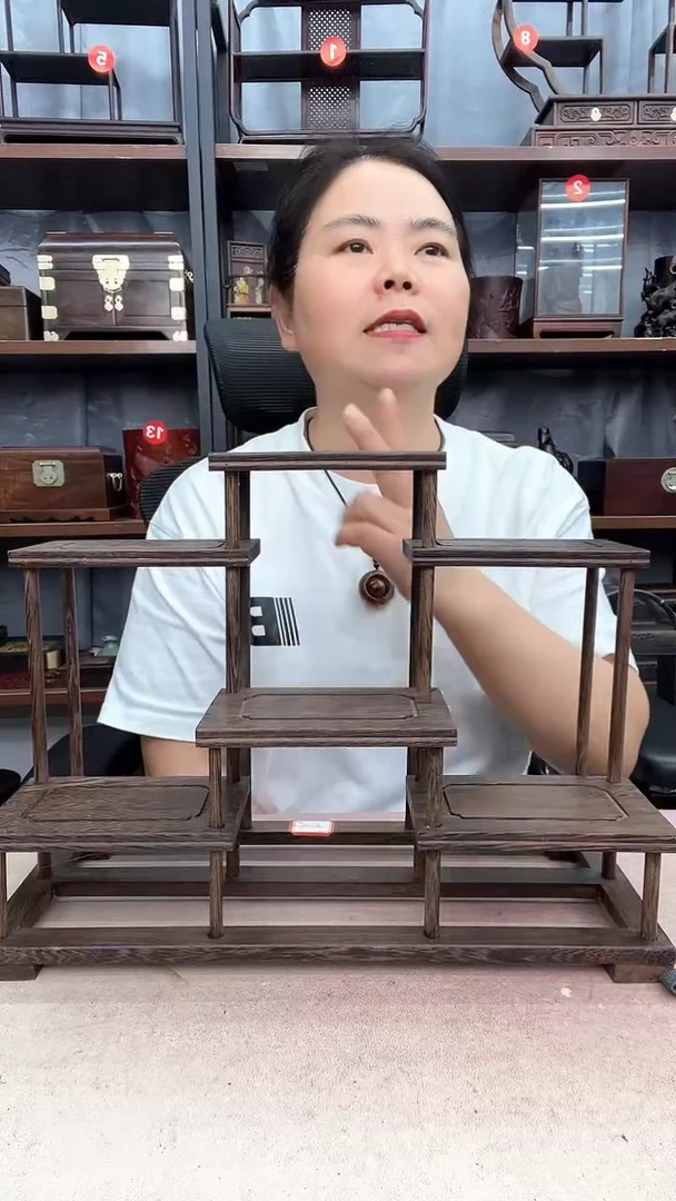鸡翅木类端景台小李子红木工艺品3018