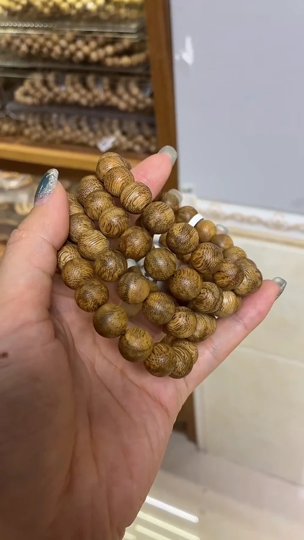 沉香手串菩萨棋圆珠单圈1.1虎斑多样性发其一