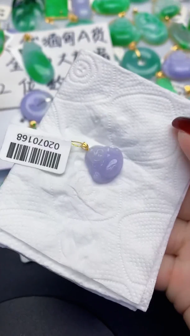 颈饰18K金镶嵌翡翠缅甸天然翡翠a货