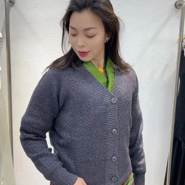 毛衣外套女士短款亮片时尚