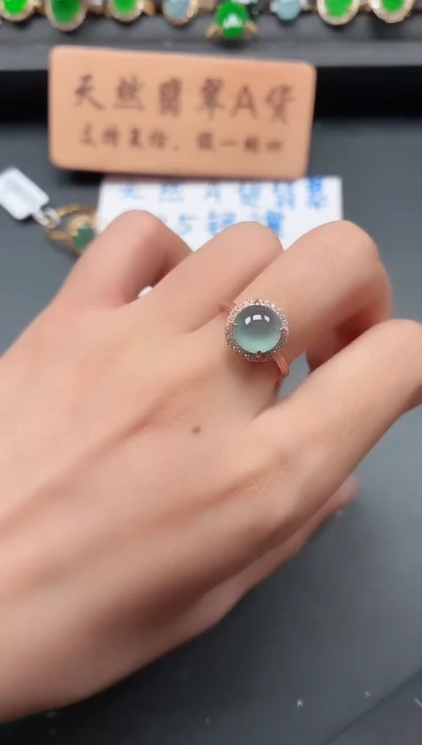 银S925镶嵌戒指翡翠111