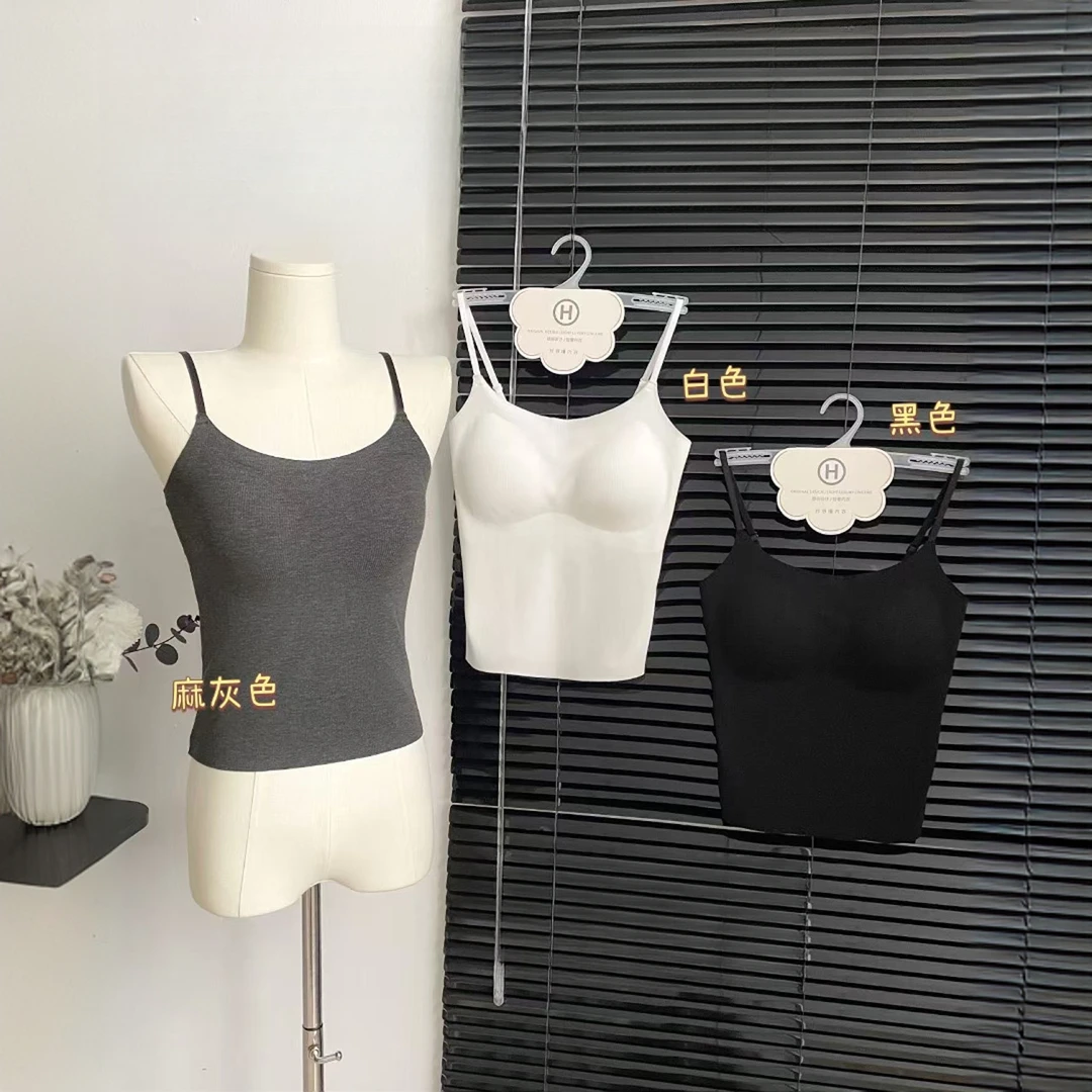 夏新款无痕云感衣一体式吊带背心自带胸垫可外穿内搭显瘦2025