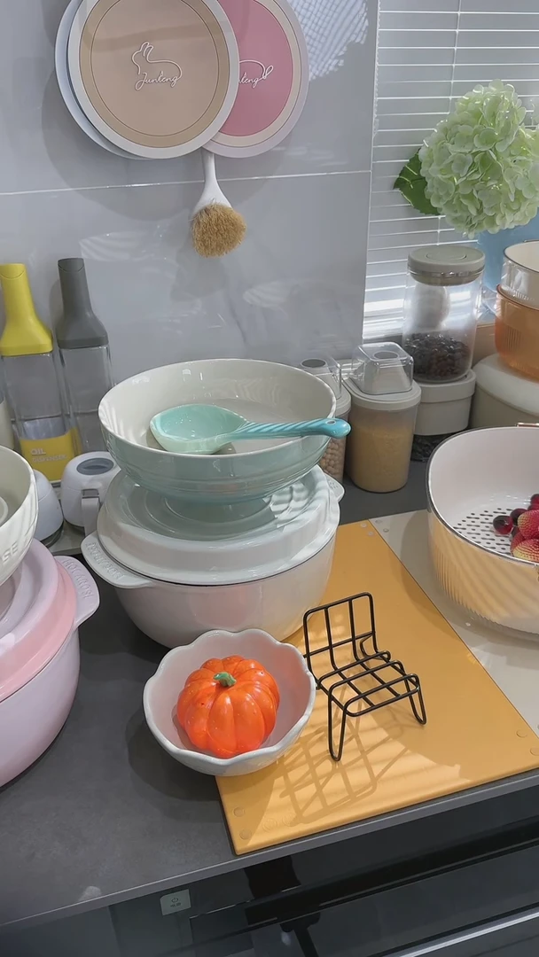 【闪购商品】瓷孔雀青-大汤碗汤勺组合装