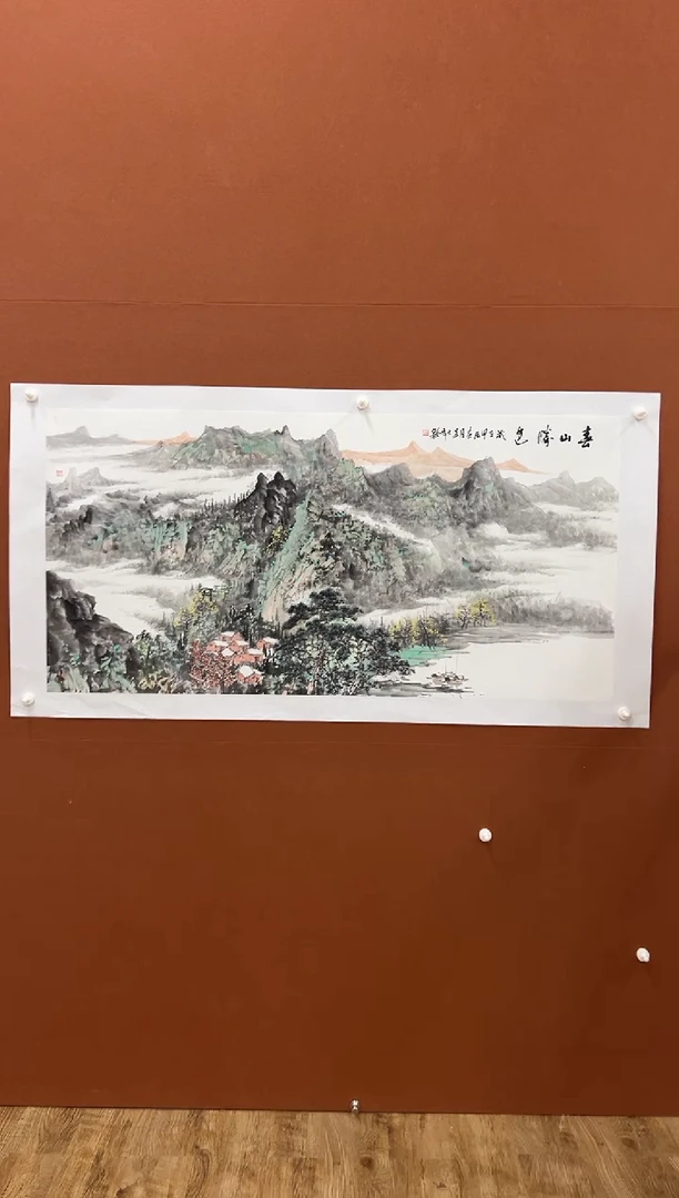 国画李文峰四尺整张青绿山水