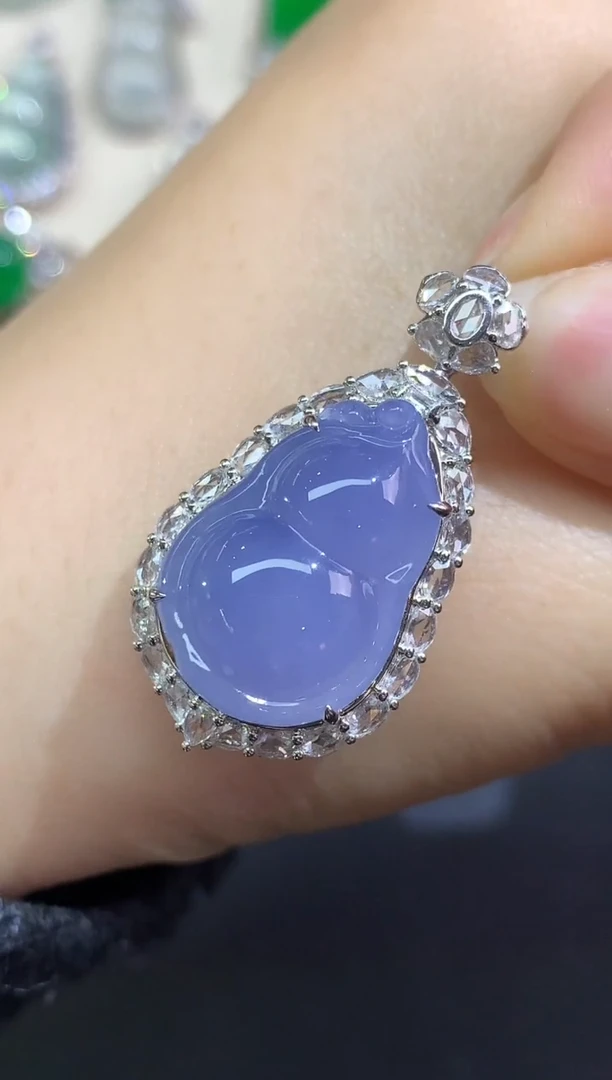 吊坠(不含链)18K金镶嵌翡翠吊坠(不含链)|58000