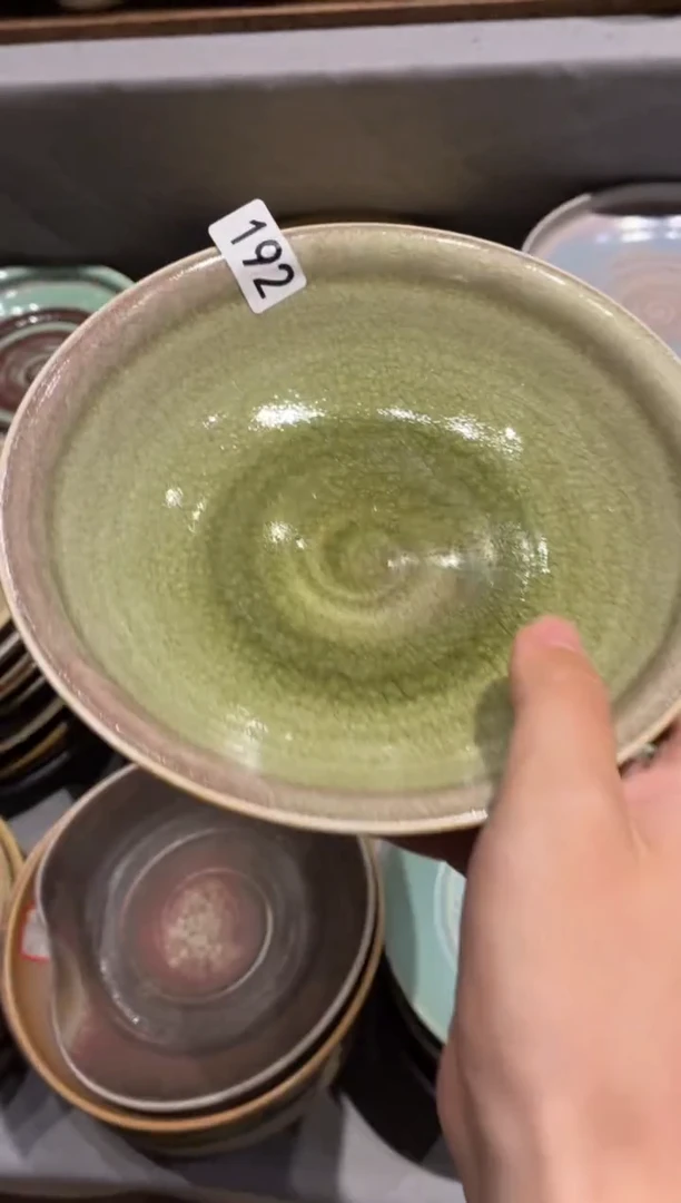 瓷片安***?192玻化绿斗盘1个