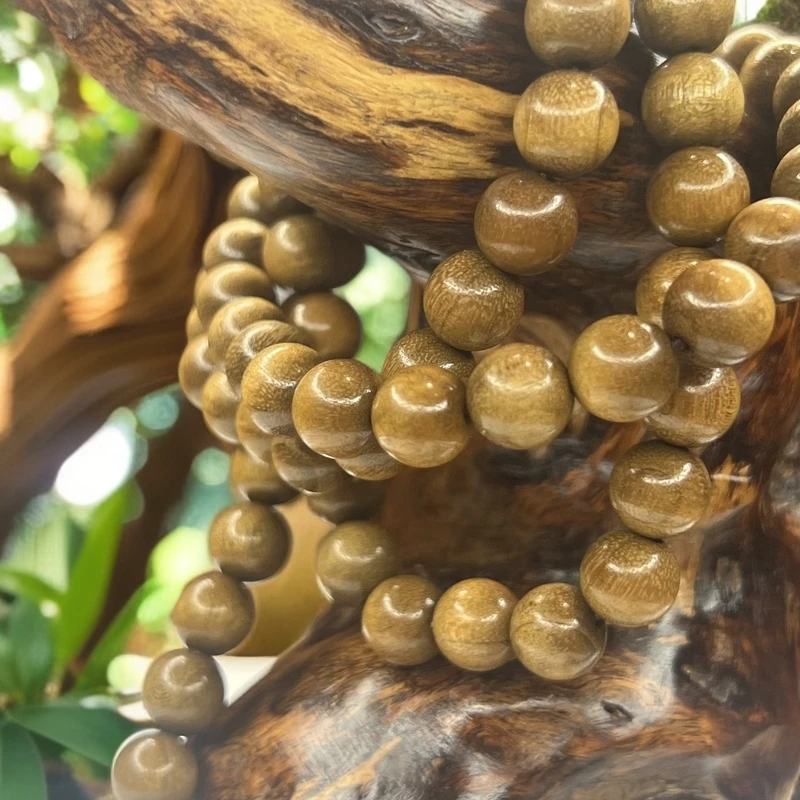 金丝楠木多圈手串水波纹老料男女文玩念珠附鉴定证书手串文玩男士