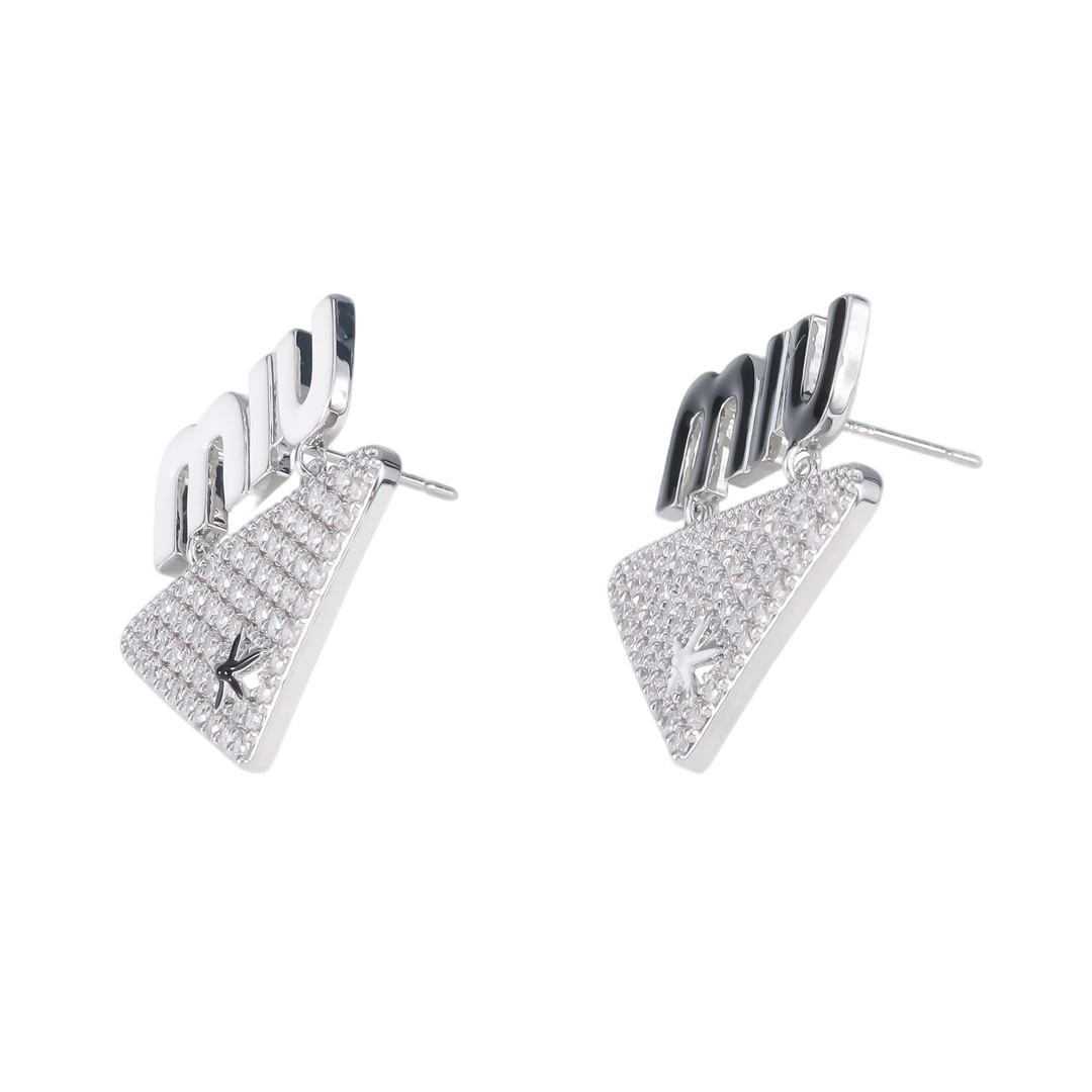 镀k金 925银针 时尚轻奢滴釉百搭三角耳钉 0538