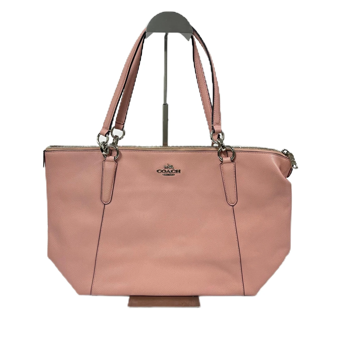 95新 COACH/蔻驰 马卡龙粉全皮单肩手提托特包 AF-10378-B