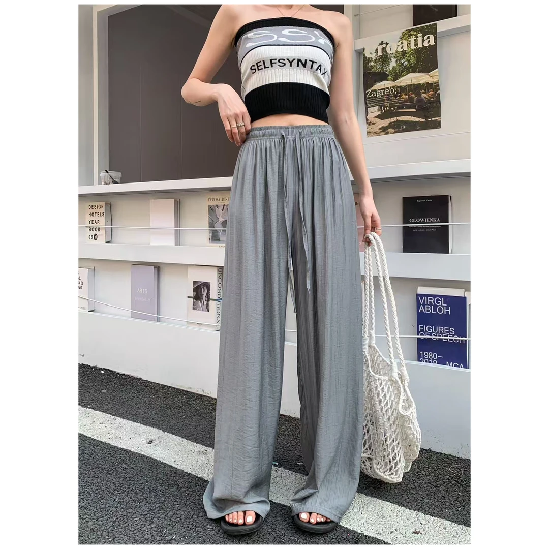 木禾家-（美人压褶）春夏美人凉凉压褶直筒裤