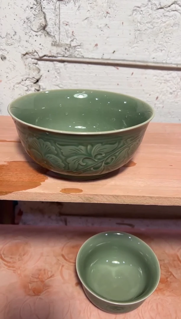 耀州窑7牡丹寸大碗
