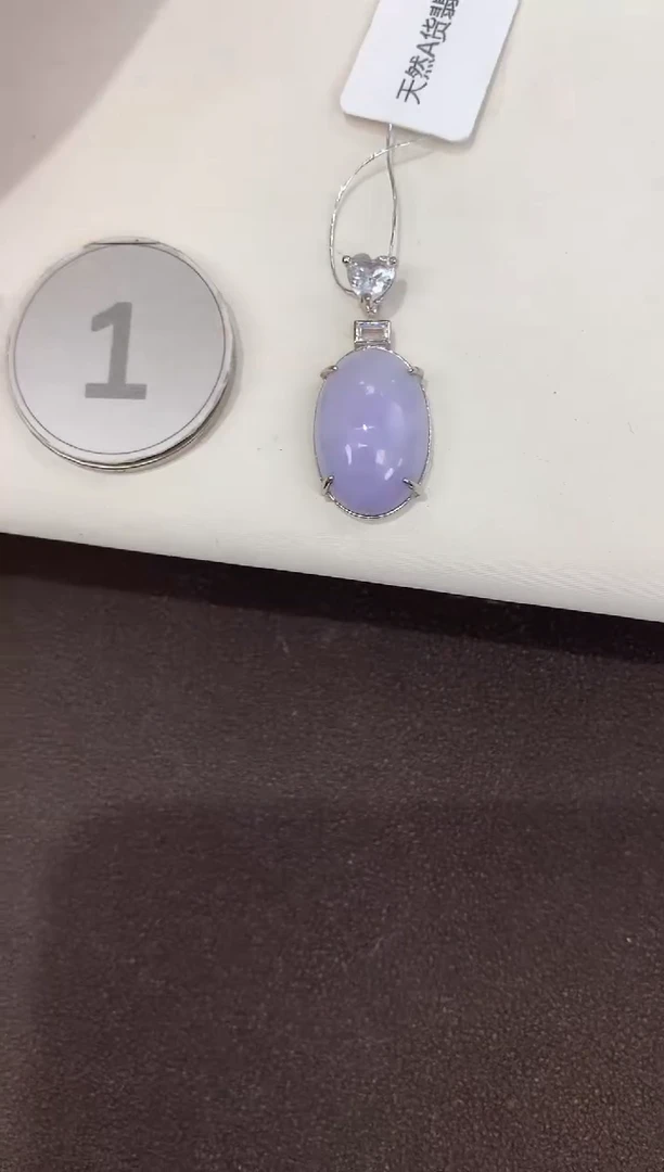 颈饰银S925镶嵌翡翠天然缅甸A货翡翠