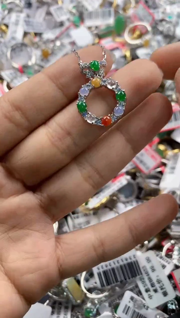 银S925镶嵌戒指翡翠777   10