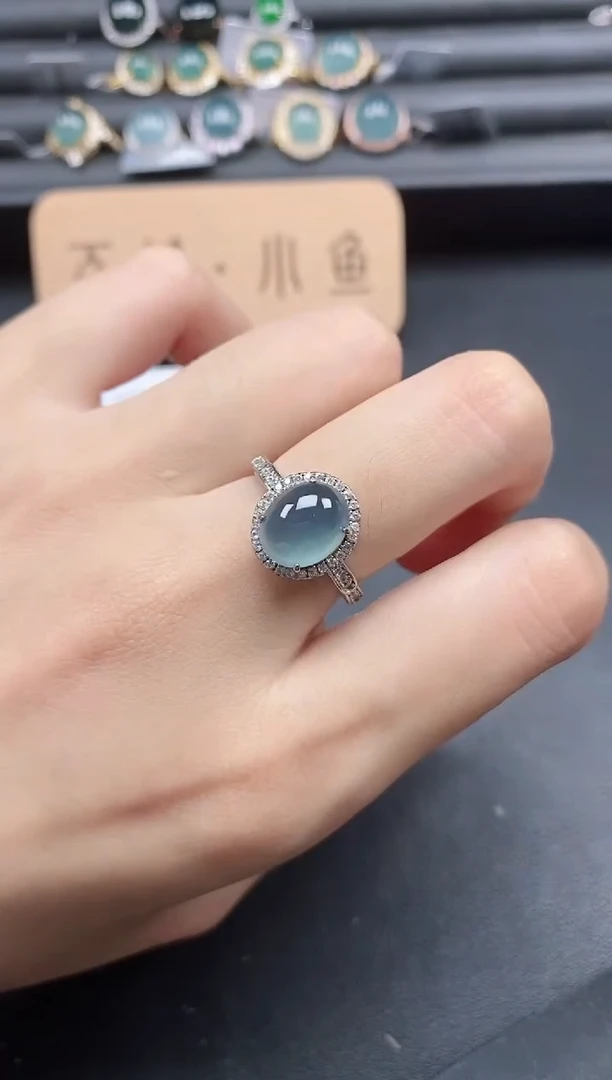 翡翠戒指银S925镶嵌1
