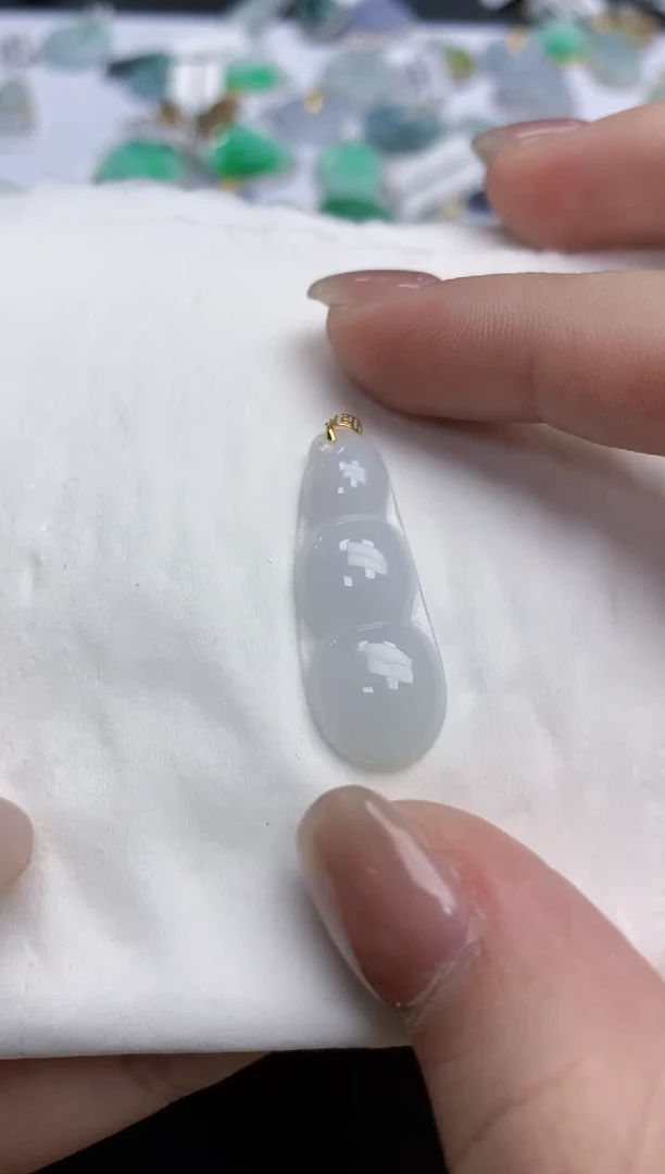 【闪购商品】翡翠颈饰18K金镶嵌天然缅甸翡翠A货