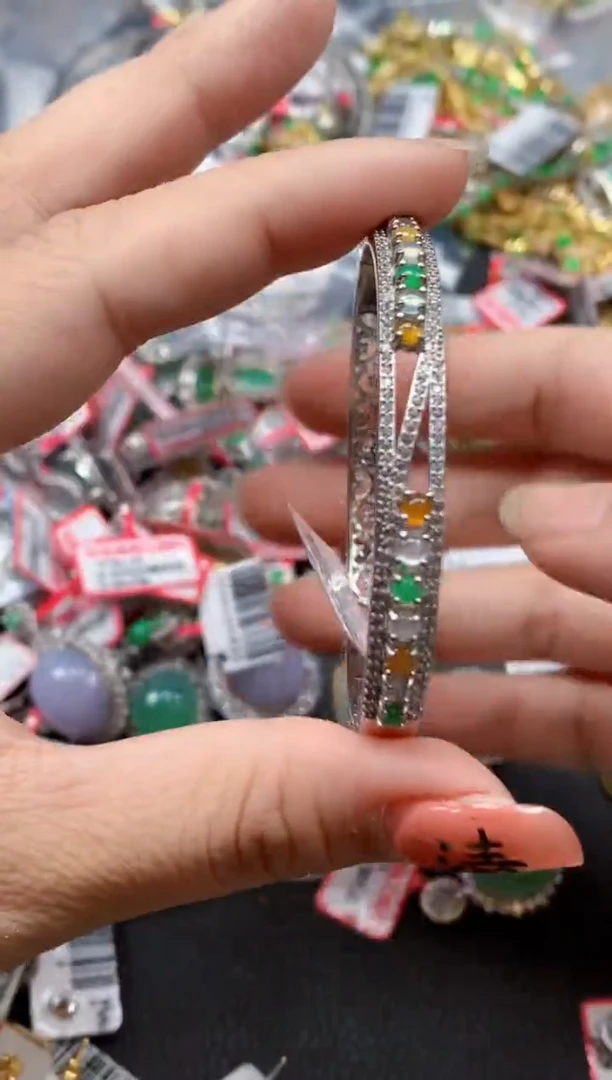 银S925镶嵌戒指翡翠天然A货缅甸翡翠