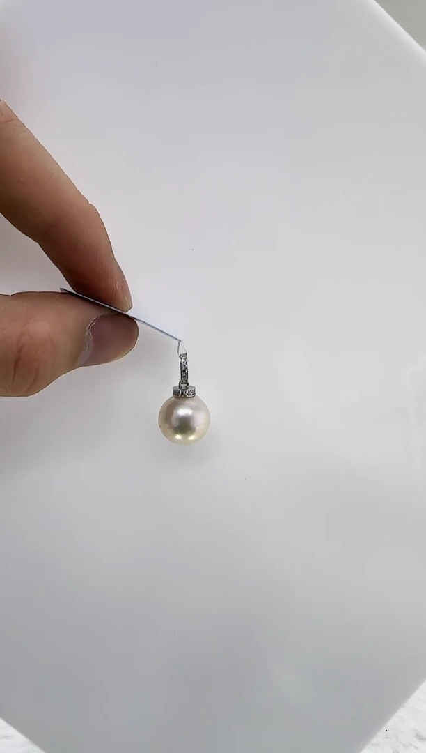 【闪购商品】淡水珍珠DA银S925镶嵌b639 白珠吊坠12