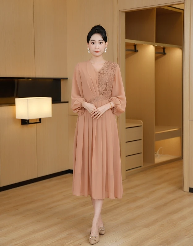 [粉黛佳人]夏季新款气质显瘦时尚连衣裙高贵优雅