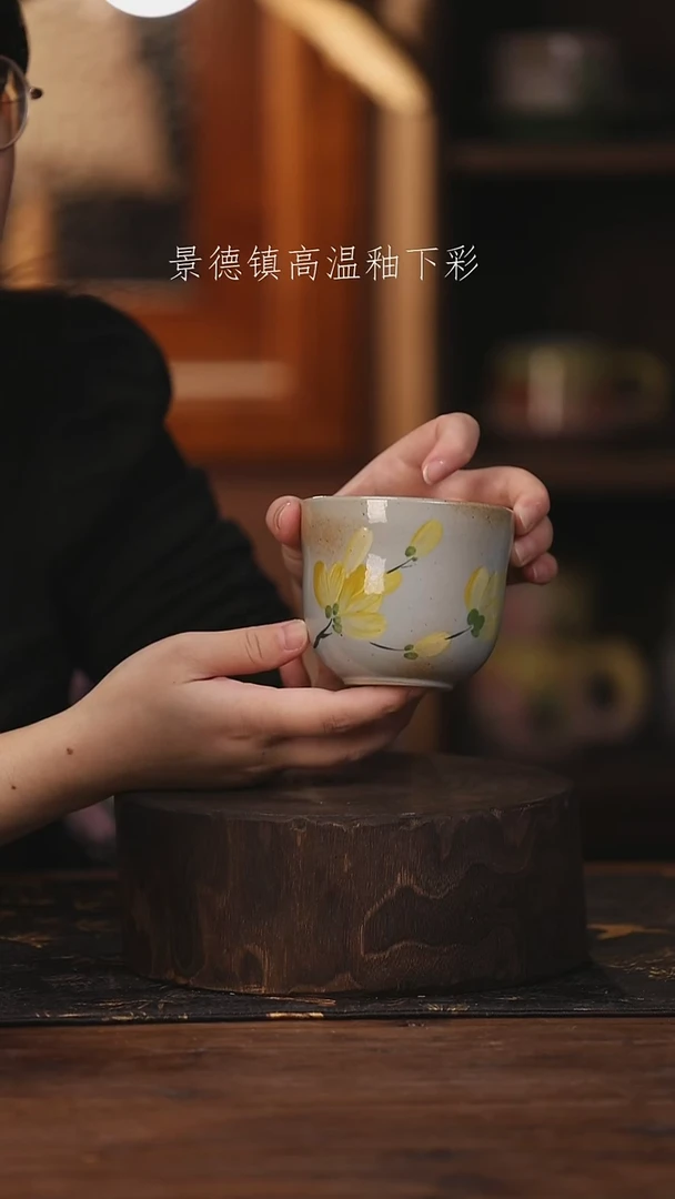 陶瓷景德镇高温釉下手绘陶瓷@L442@