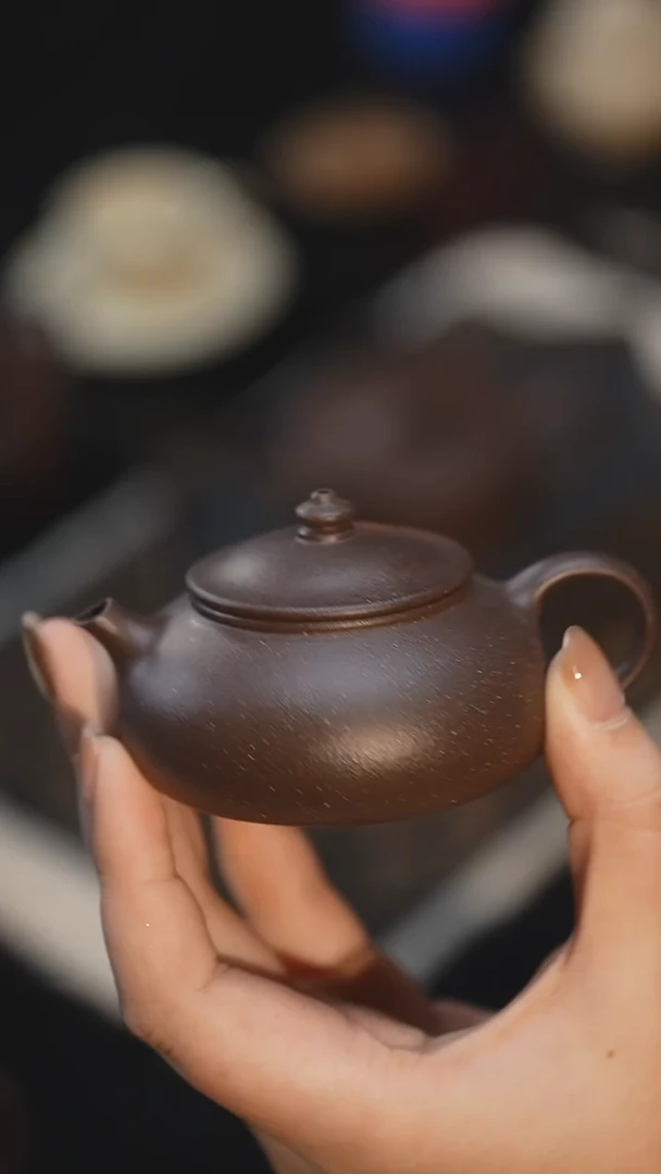 茶杯紫砂小寒江 天青90cc