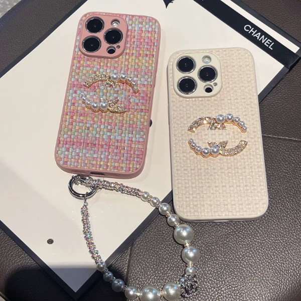 适用苹果华为荣耀oppo/vivo小米手机壳编织纹小香气质防摔手链女