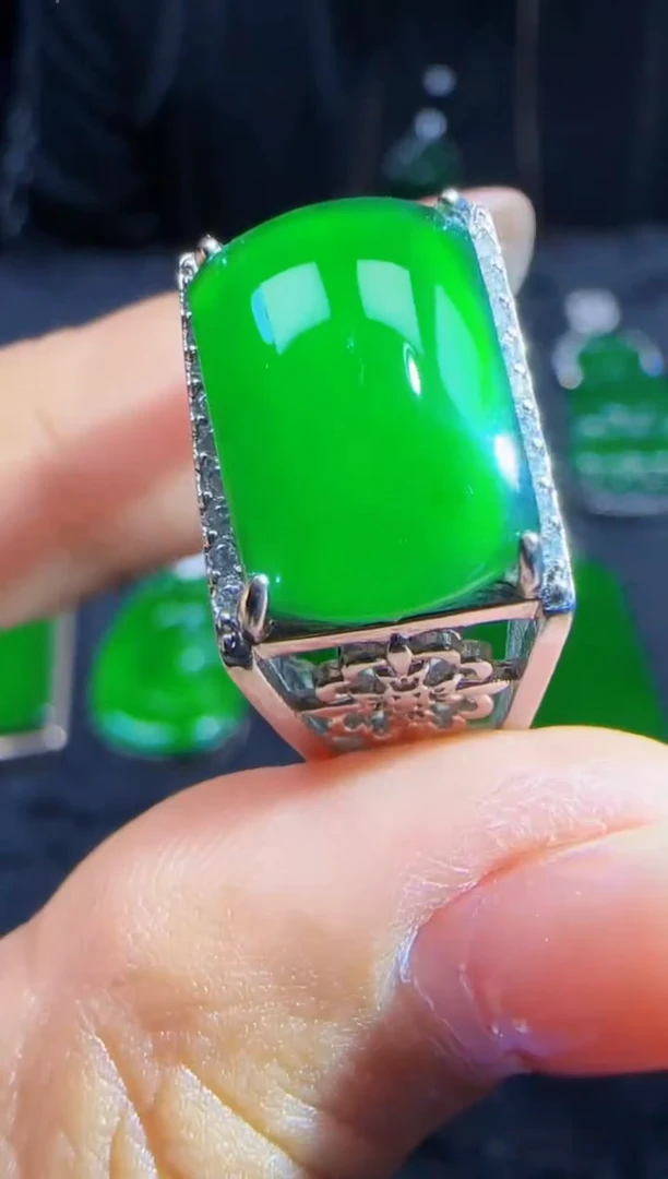 未镶嵌定制翡翠翡翠戒指14