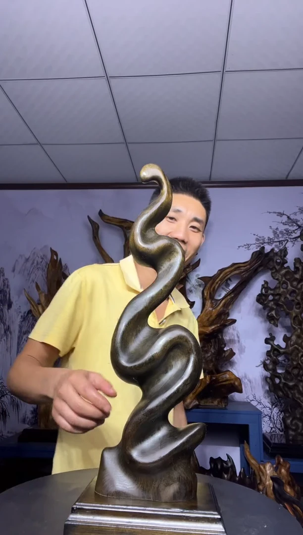 金丝楠对***绝金丝楠木工艺品摆件