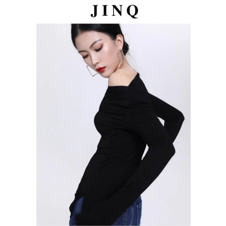 JIJINQI高级感露肩一字肩修身秋冬打底衫 JQE159