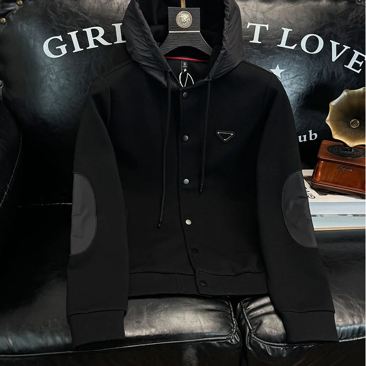 希敦纽勒欧货三角标连帽开衫卫衣男士秋季时尚百搭潮牌休闲外套男