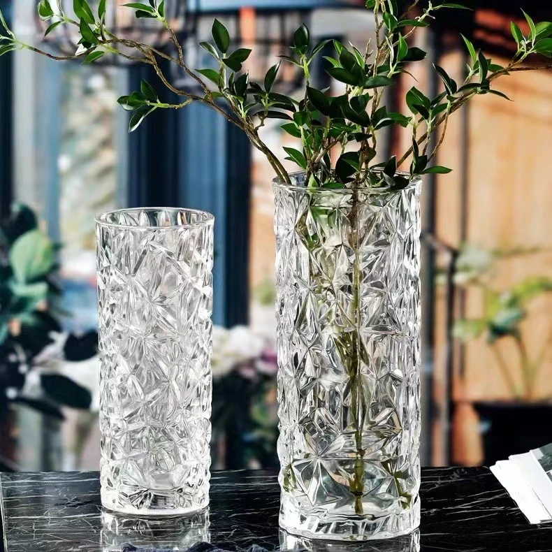 M550北欧玻璃花瓶透明创意大号客厅插花百合富贵竹鲜花家用