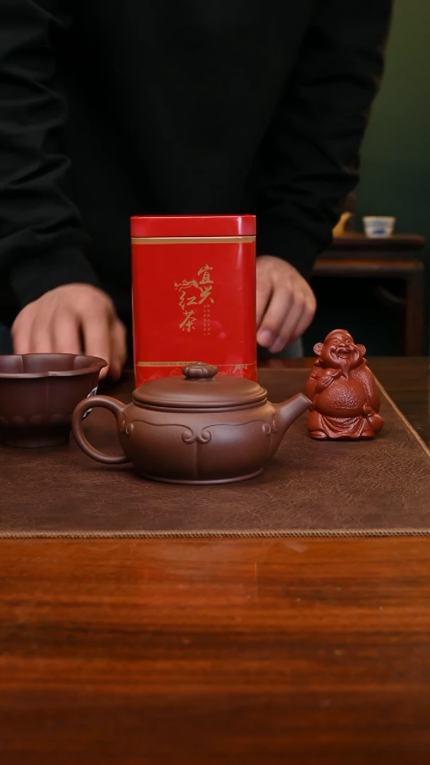 【闪购商品】紫砂茶壶锦鼓160cc底槽青