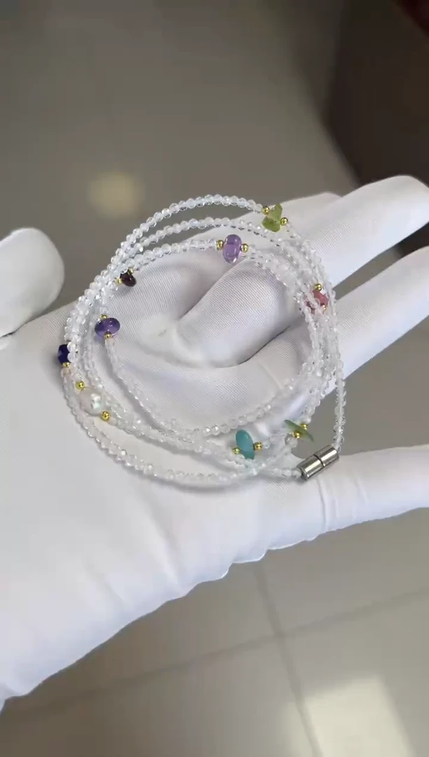 水晶手链未镶嵌白水晶多圈手串