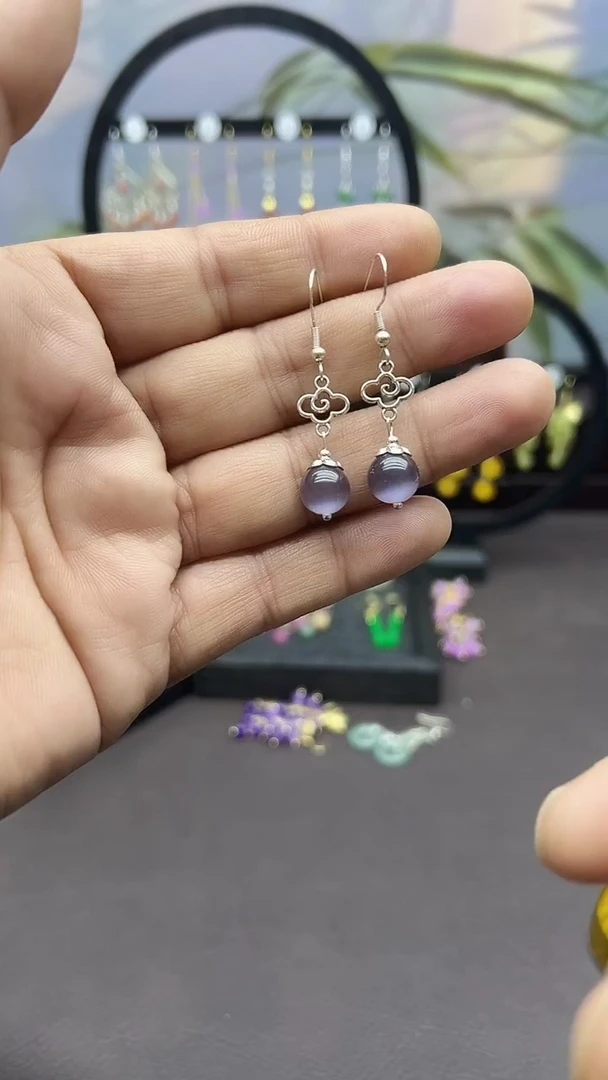 未镶嵌石英质玉耳饰052