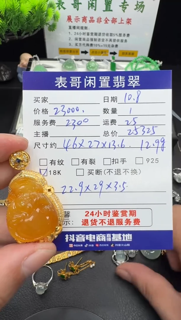 颈饰18K金镶嵌翡翠翡翠吊坠
