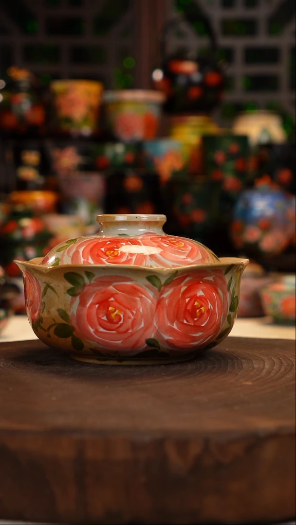 油画手绘釉下彩挖煤