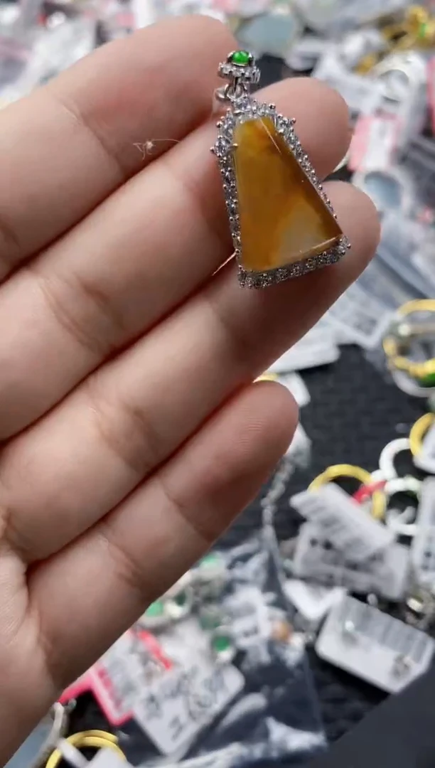 翡翠戒指银S925镶嵌6666    11