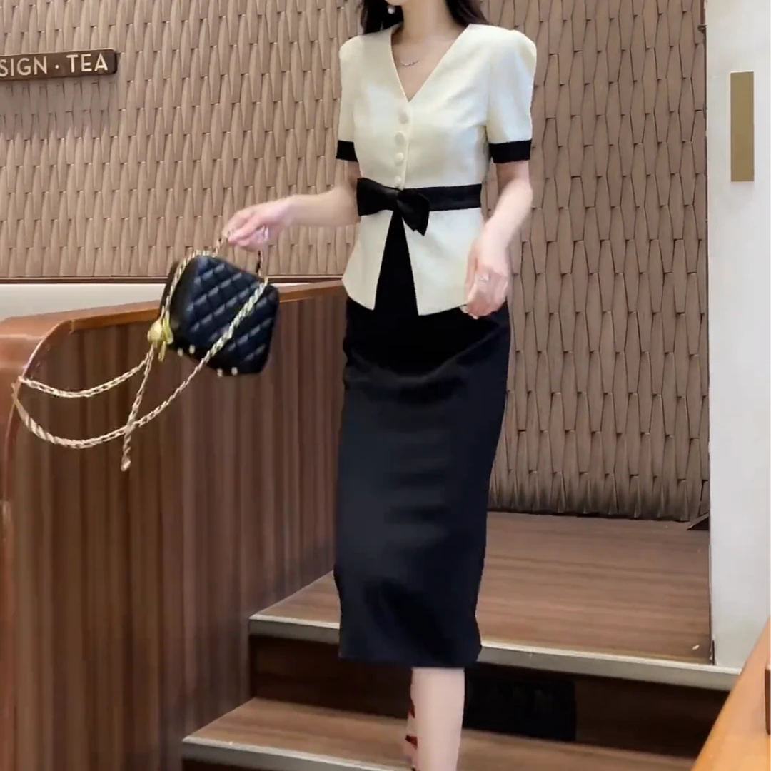 2025夏季新款撞色两件套