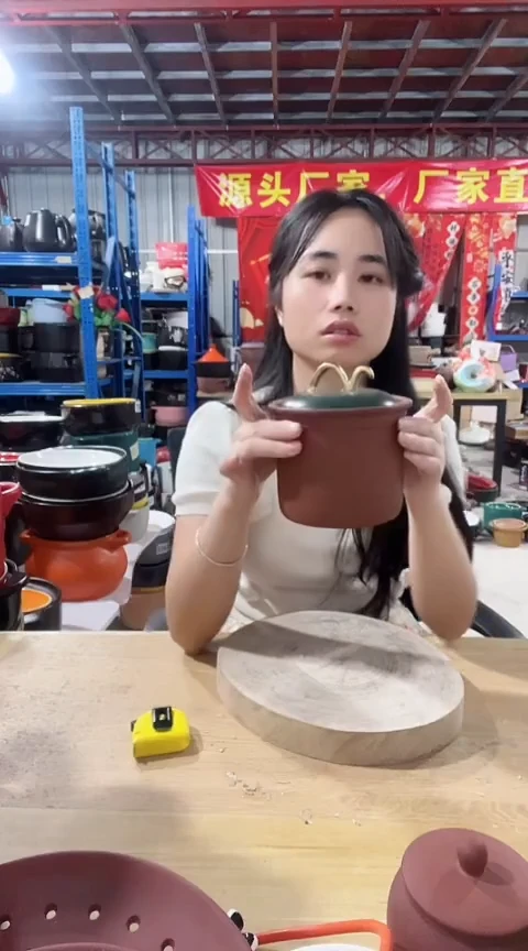 现代瑕疵紫砂炖盅不可明火