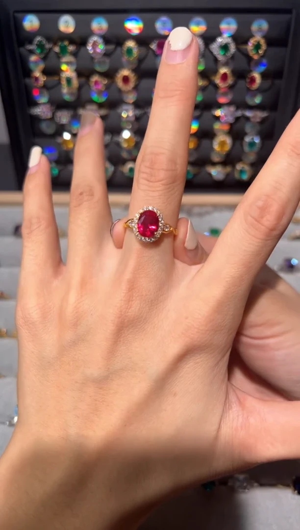 【闪购商品】红宝石戒指银S925镶嵌0000