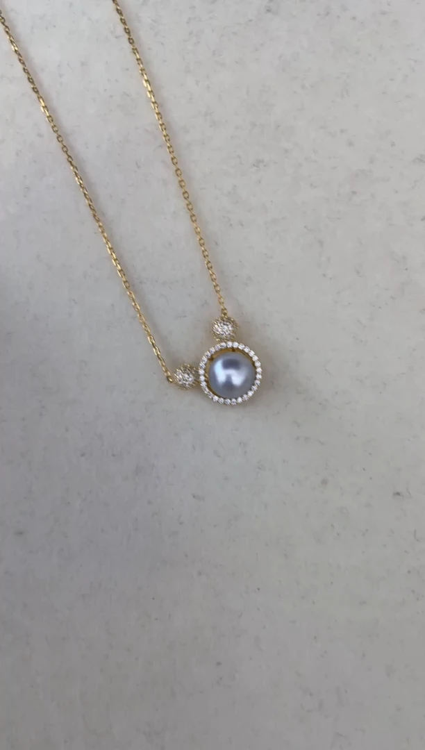 海水珍珠银S925镶嵌颈饰吊坠