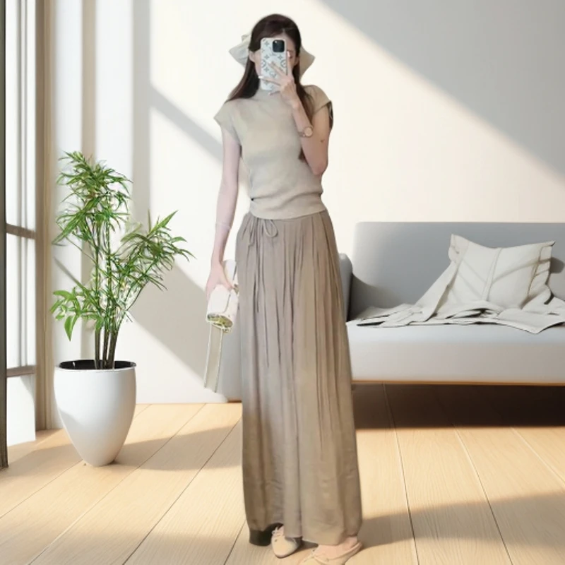 夏装搭配一整套网红女神范小香风上衣阔腿裤套装洋气时尚两件套女