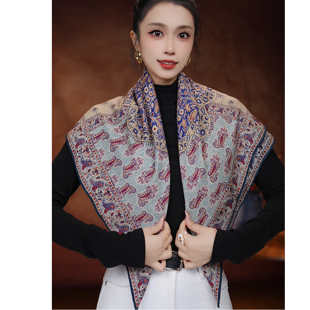 达芬奇密码【智慧好韵】70%绵羊毛+30%桑蚕丝百搭秋冬保暖围巾丝毛