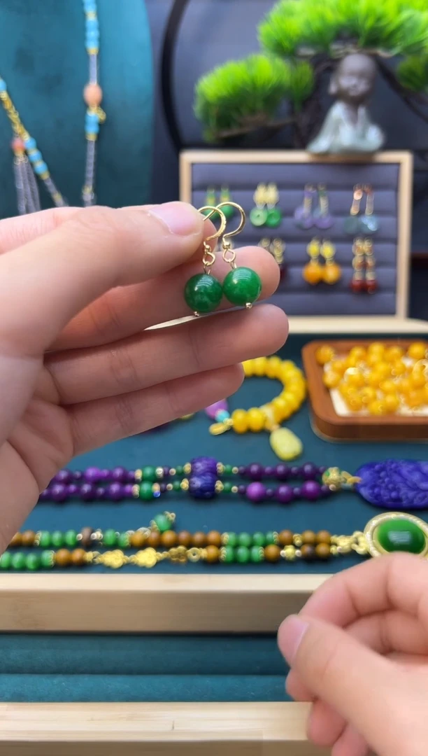 【闪购商品】翡翠耳饰14K金镶嵌E52