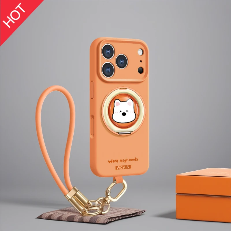 适用17pro手机壳iPhone17promax支点支架16支点壳15p西高地挂绳