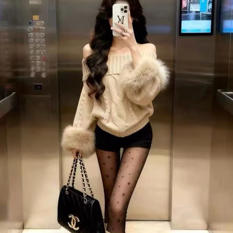 纯欲辣妹瘦身秋冬慵懒风高级时尚上衣风