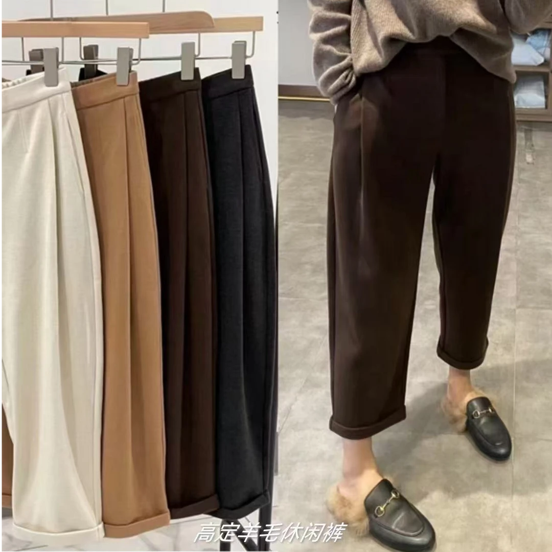 GCC高定休闲裤  羊 绒裤