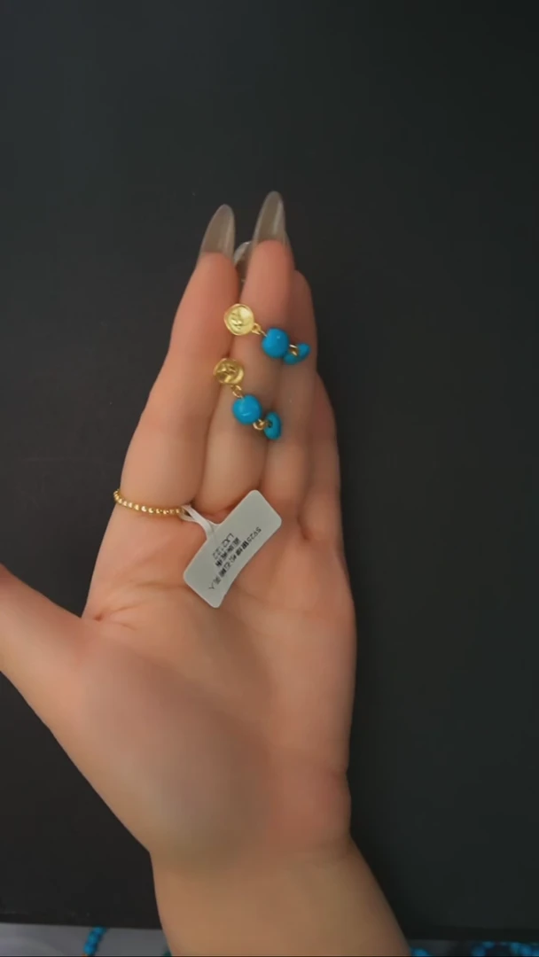 【闪购商品】绿松石耳环银S925镶嵌发货一件