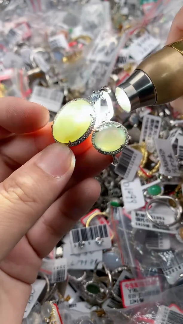 银S925镶嵌戒指翡翠777   7